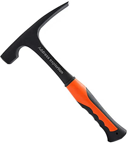 Martello Geologico Professionale, Martello da Esplorazione Piccone da Roccia A Testa Piatta In Acciaio Ad Alto Tenore di Carbonio, per L'Esplorazione Mineraria di Geologia All'Aperto