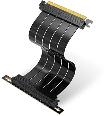 EZDIY-FAB PCIE Gen 4 16x Extrem Flexibel,Hochgeschwindigkeits Riser Kabel PCI Express 4.0 Port GPU Erweiterungskarte-Rechtwinkliger Stecker[7.87in/20cm]