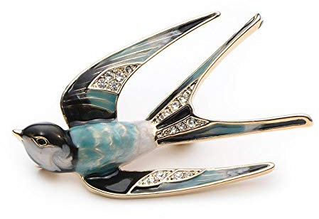 GFM® Broche oiseau hirondelle – Noël, fête des mères, anniversaire, Saint-Valentin, Small, Métal