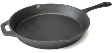 INTIRILIFE Padella in ghisa - Diametro di 30 cm - Peso di 3.5 kg - Padella in ferro, padella per friggere, padella da servizio, rotonda per fornelli e griglia