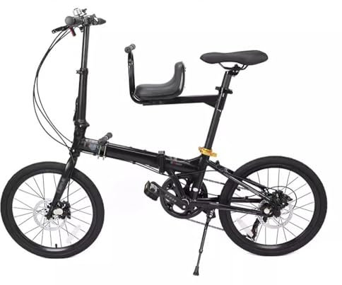 Kcolic 20 Zoll Klapprad, 7 Gang Leichtes Aluminium Klapprad mit Kindersitz, Verstellbares Citybike, Aluminiumrahmen, Outdoor Reiserad A,20in