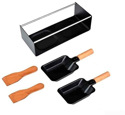 Hasaller Mini Cheese Melt Pot Mini Cheese Raclette Set Portable Candlelight Cheese Melting Pan Small Iron Cheese Fondue Melter Carbon Steel Cheese Melt Pan Non-Stick Raclette Grill