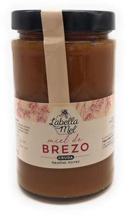 Roher Heidehonig aus Spanien - Premium Qualität - reines Naturprodukt - kaltgeschleudert - unfiltriert - herber Geschmack - leicht geleeartige Konsistenz, Größe:1000 g, Geschmack:RAW Heidekraut