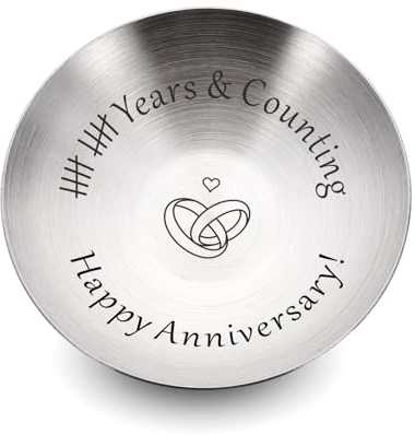 10th Anniversary Wedding Gifts for Wife Husband, Tin Gifts for 10th Anniversary, 10 Year Marriage Jewelry Tray for Couple, 10 Year Aluminum Gift for Him Her, Steel Married Couple Gift