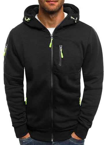 Hoodie med dragkedja för män, Techno, sweatshirt för män, dragkedja, andningsbar, fritidsjacka, sporttopp, enfärgad, gosig jacka, collegejacka, droppande, fitness, huvtröja