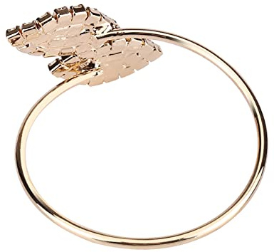 Julihai Sparkly Rhinestone Leaf Napkin Ring Set, 12 Piece Handmade Buckle Holder for Banquets and Catering Events
