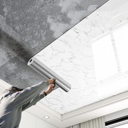 Piastrelle decorative autoadesive per soffitti, 40/60/80/120 cm, carta a contatto liscia, per rivestimento di pareti di bagni e cucine residenziali, rotolo da 80 cm x 5 m (stile B)