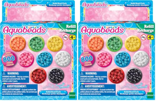 Aquabeads - La recharge perles classiques - Kit de loisirs créatifs - Activité manuelle enfants en toute autonomie - Recharge de perles qui collent avec de l'eau - Jouet enfant 4 ans et + - 31517