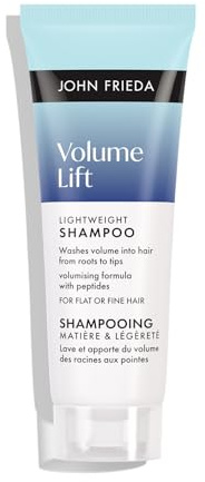 John Frieda Volume Lift Champú Volumen y Cuerpo | Aporta hasta un 45% Más de Volumen desde la Raíz | Cabello Fino y Apelmazado | Fórmula Vegana sin Siliconas | Travel Size 75 ml
