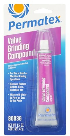 Permatex 80036 Valve Grind Compound, Mix with Water to make Easy to use Paste, Removes Burrs,Surface Defects, Carbon, Gum and Corrosion 1 x 42g