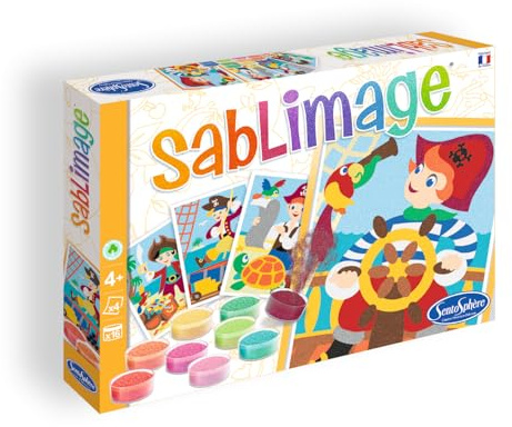 Distrifun (Sento) Sablimage Kit de bricolage pour enfants Motif pirates, 889, Pas de variation, Différents coloris