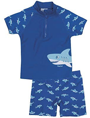 Playshoes zweiteilig Schwimmshirt Badeshorts Badebekleidung Unisex Kinder,Hai,110-116