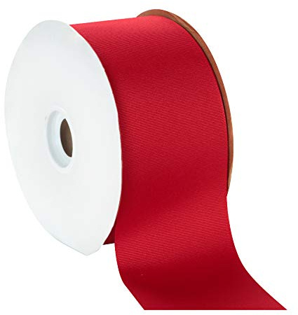 Berwick Offray 3 Grosgrain Ribbon, Red, 50 Yards