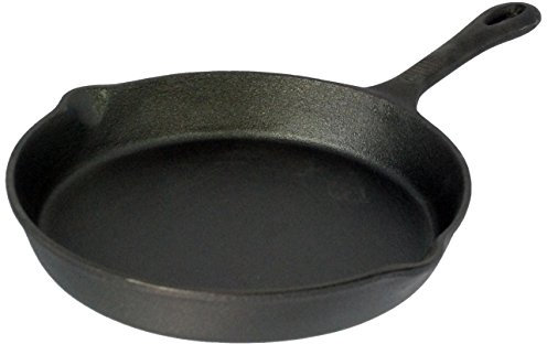 Buckingham Pre-Seasoned Cast Iron Frying Pan/Skillet 27 cm for Healthy Cooking, Black