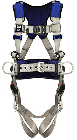 3M DBI-SALA ExoFit X100 Comfort Construction Positioning Safety Harness, OSHA, ANSI, 3 D-Ring Connections, Tongue Leg Buckles, Quick Connect Chest Buckle, 1401111, Medium