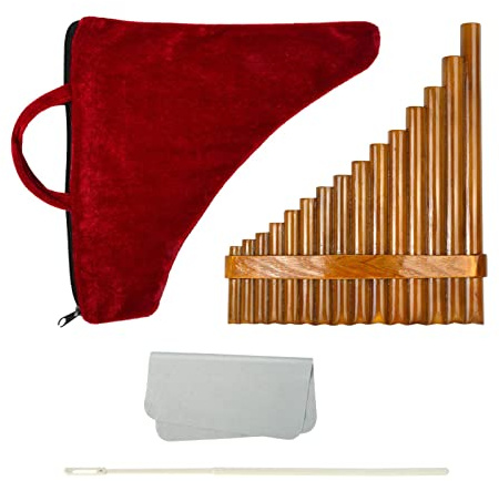 pan, 15 silbatos pan, tono G para principiantes, instrumento musical tradicional chino con varilla limpieza, paño y bolsa transporte, mano izquierda y derecha