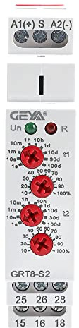 GEYA Asymmetrischer Zyklus Zeitrelais,2 Kontakte-Relais,16A,Zeitverzögerungsrelais für Zykluswiederholung(GRT8-S2,AC/DC12V-240V)
