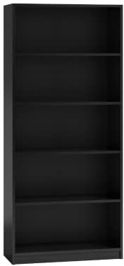 CDF Bücherregal Regal Standregal Büroregal für Ordner Spielzeug Büro Wohnzimmer Homeoffice Bücherschrank zur Aufbewahrung Dokumenten Dekoration Robuste Konstruktion - Schwarz 80cm