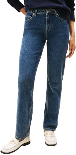 Tommy Hilfiger Donna Jeans Dee Classic Straight Vita Media, Blu (Dee), 27W/34L