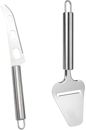 2 Stück Käsehobel Käsemesser Set,Käseschneider Edelstahl Käseschaber,Käsehobel,Stainless Steel Cheese Slicer Käsebesteck Butterschneider,Käsehobel und Käseschaufel für Weichkäse,Schokolade,Kuchen