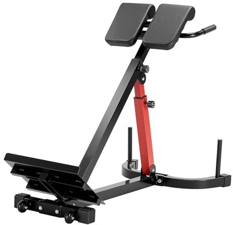 VEVOR multifunktionale Hyperextensionsbank Rückenstrecker Rückenverlängerung römischer Stuhl (Kohlenstoffstahl) 158 kg belastbare rollbare Rückentrainer Fitness-Hantelbank Heim-Fitnessstudio