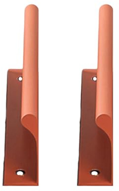 JMCXSM592 2 Packs Cabinet Pulls Aluminum Alloy Finger Edge Pulls Concealed Handle Doorway Colourful Cupboard Handles,Drawer Knobs,Kitchen Door Levers for Bathroom,Closet,Wardrobe (70mm,Orange)