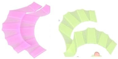 Hand Schwimmflossen,Schwimmhandschuhe,Schwimmhäute Für Die Finger,Weiches Silikonhandflossen,Wasserhandschuhe,Finger Schwimmhandschuhe,Für Schwimmen Und Tauchen Von Kindern,Rosa+Grün,M,2 Paar