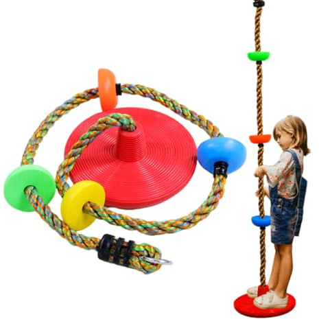 Xoeryoy Swing Sets for Backyard, Safe Fun Single Disc Tree Swing, Thicken Rope Climbing Seat for Tree Indoor Outdoor Playground