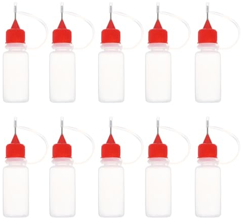 PAMINGONO 10 pièces Bouteilles Applicateurs de Colle Flacons Souples à Embout pour Distribution Précise pour Quilling Papier Bricolage Peinture Acrylique