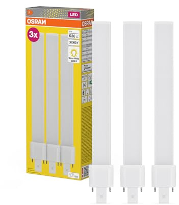 OSRAM DULUX S11 Lampada Compatta LED, 6W, 630lm, 3000K bianco caldo, Zoccolo G23, 230V AC/CCG, CRI 80, Diametro 32.3mm