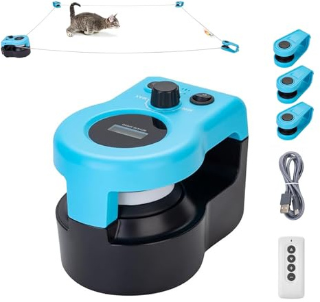 Giocattolo interattivo con ruota da corsa per gatti, tapis roulant da corsa per gatti per interni, velocità regolabile telecomandata, per animali di piccola e media taglia, giocattolo di caccia simula