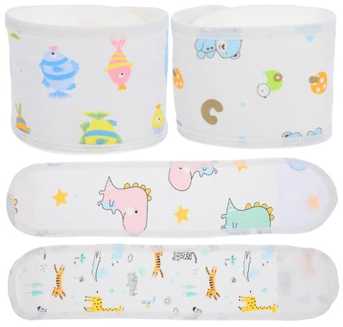 IMIKEYA Bandeau de Ventre en Coton Protège le Nombril du Froid pour Bébé Motifs Mignons Ceinture Abdominale Réglable pour -né pour Emmaillotage et Soin