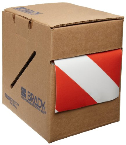 Toughstripe Striped Ribbon, 101.60mm x 30.48m, Red/White