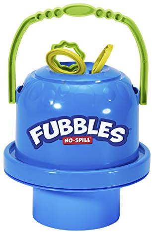 Fubbles Bubbles No-Spill Big Bubble Bucket | Bubbles for Toddlers and Kids of All Ages | Includes Fubbles Bubbles Bucket and 3 Bubble Wands, Made in The USA