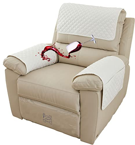 Funda Para Reposabrazos De Sofá, Impermeable 1/2/3 Plazas Funda Para Reposacabezas Para Sillón Reclinable Con Bolsillos,suaves Y Antideslizantes Protector De Muebles Acolchado (Beige,1 Seat 3 pc)
