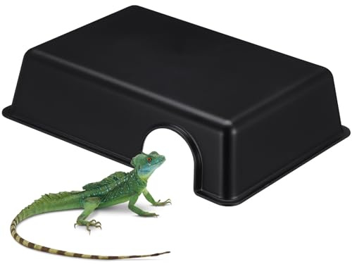 iplusmile Reptile Hide Box for Ball Python & Gecko – Moisture-Retaining Plastic Cave with Matte Surface, 24.00 × 17.20 × 5.70 cm – for Snake Vivarium, Tortoise Enclosure, Humid Hide Setup