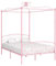 heybb Himmelbett-Gestell Rosa Metall 140 x 200 cm Himmelstange Klemmen Betthimmel Stange Himmelbett Gestell Moskitonetz Halterung Bett