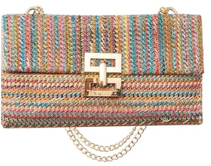YOUSIS Women Straw Clutch Purse Woven Bag Handbag Summer Beach Party Purse Wallet (Multi-colored)