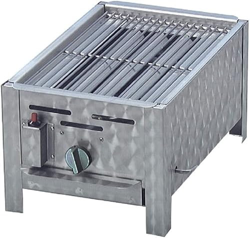 BSR-Grillen Profi Gasgrill 1-flammig 4,5 KW Grillrost Edelstahl zerlegbar Gastrogrill Gasbräter Gastrobräter Piezo Zünder Gasregler stufenlos Abtropfblech Brennerabdeckung Gasschlauch Druckminderer