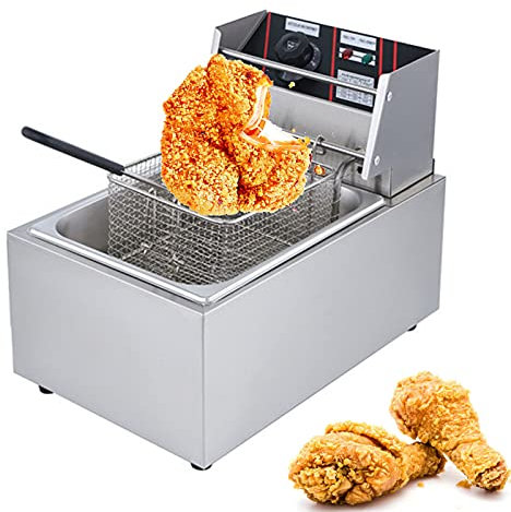 sjdoPulse 5.5L Stainless Steel Deep Fat Fryer, 2500W Easy Clean Electric Fryer With Timer And Temperature Control, For Food Cooking & French Fries