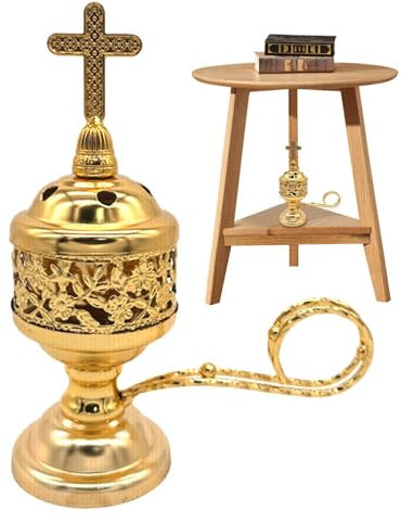 Brûleur D'encens Encensoir – Porte-encens En Forme De Croix En Métal, Ornement D'aromathérapie | Petit Brûleur Plaqué En Laiton, Design Vintage Pour La Décoration Intérieure, L'utilisation De L'église