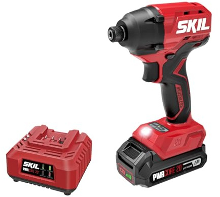 SKIL 20V Brushless 1/4 In. Hex Impact Driver Kit Including 2.0Ah Battery and Charger-ID6720B-10