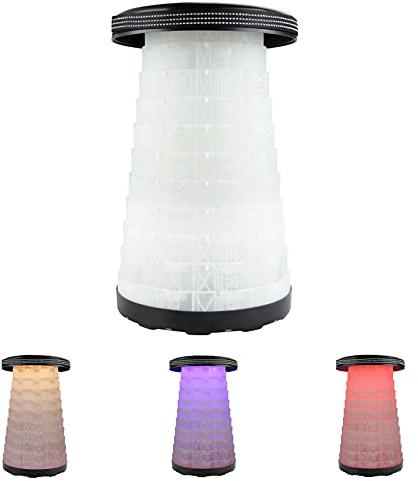 Zumhigh Portable Folding Stool 200KG Load-Bearing Capacity with LED Light Folding Stool Lightweight Portable Easy to Store Camping Stool Anti Slip Stability Camping Stool for Camping Fishing Outdoor