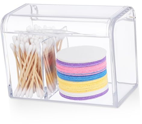 GLEAVI Contenitore Per Bastoncini Di Cotone Porta Bastoncini Di Cotone Dispenser Per i Di Contenitore Rotondo Per i Di Porta i Di Con