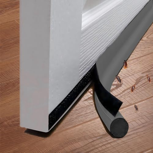 Midslinee 2 Piezas 96cm Gris Burlete de Puerta Autoadhesivo para Puerta, Burlete para Puerta, Protección contra la Intemperie, Insonorizado, Tapa Juntas para Puertas, Junta Inferior