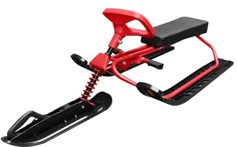 lyrlody Luge Snow Racer, Matériau HDPE, Volant et Freins Jumeaux, pour Enfants et Adolescents, Taille 47,2 X 19,7 X 15 Pouces