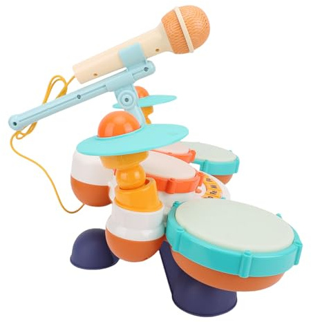 Generic Juguete de Tambor Musical para bebé con Kit de Batería Multifuncional Ligero para Niños Pequeños, Instrumento Electrónico de Plástico para Jugar y Educación Temprana