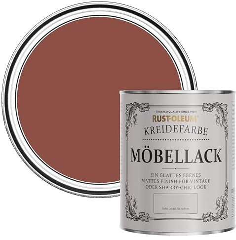 Rust-Oleum weiß Möbel- und Sockelleistenfarbe Kreidefarbe - Ziegelrot 750ml