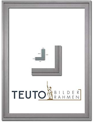 TEUTO BILDERRAHMEN Lea Holzwerkstoff Leinwandrahmen mit Schattenfuge 30 x 40 cm Größe frei wählbar erhältlich in 10 Farben hier Mattsilber
