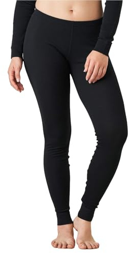 LAPASA Donna 100% Lana Merino Leggings Termici Peso Medio Lunghi Traspiranti Pantaloni L49 Nero (Pantaloni) L